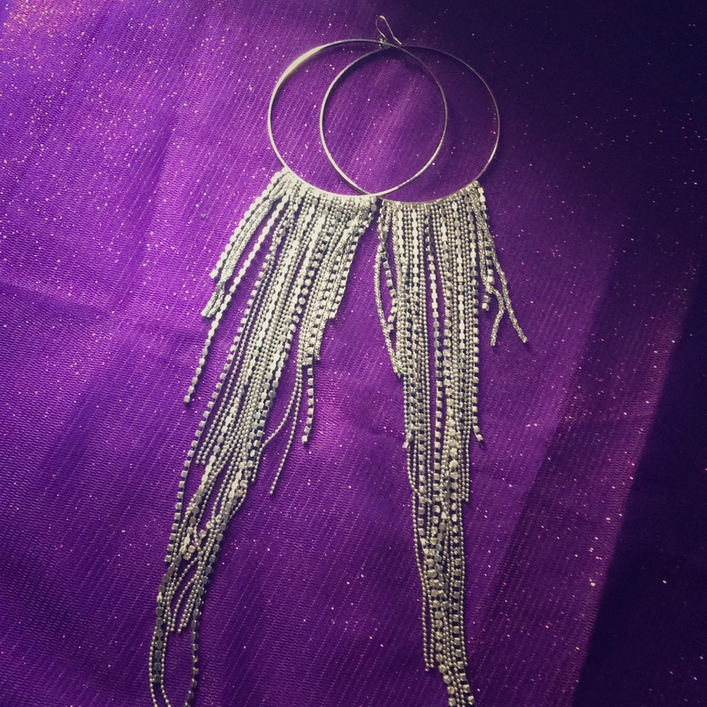 Chandelier faux diamond hoop earrings